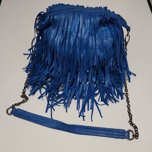 Steve Madden Vibrant Blue Fringe Crossbody Bag